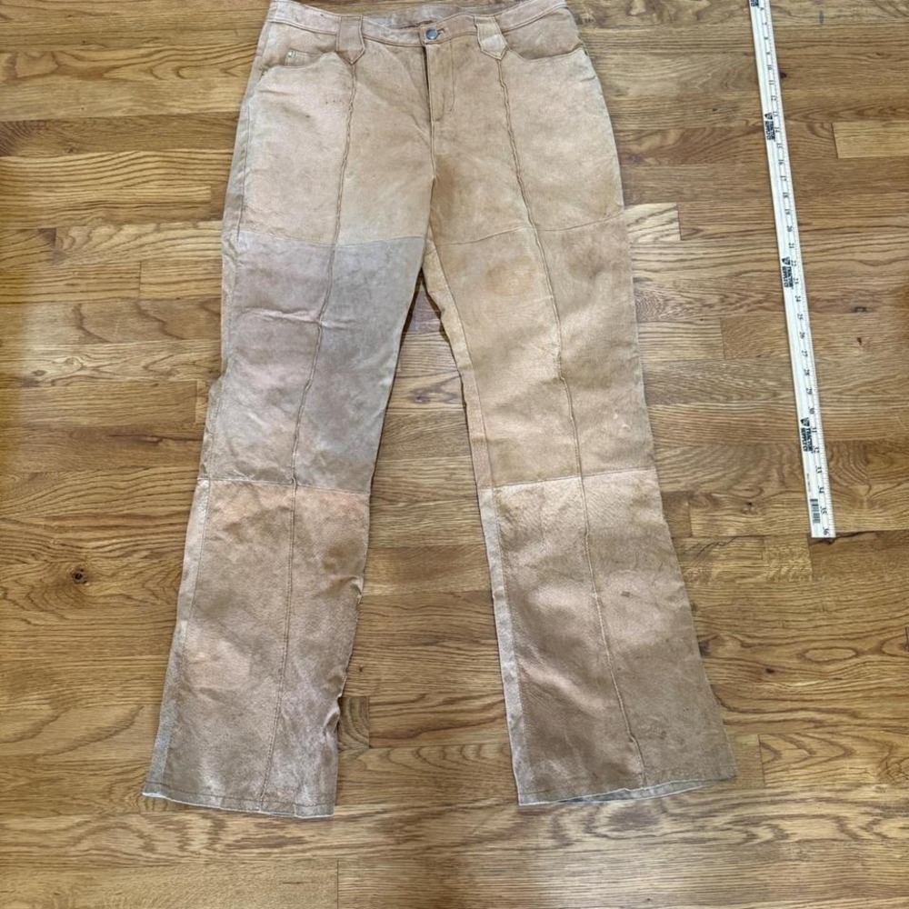 Louise‎ Paris Suede Leather Pants Women's Size 15 Tan Brown Western Style